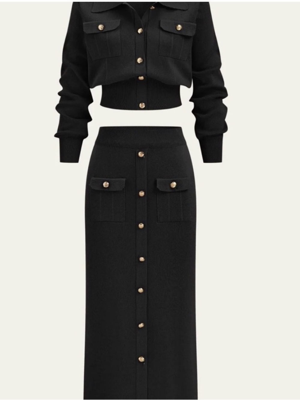 Commence new set Knit long sleeve top and Maxi Skirt